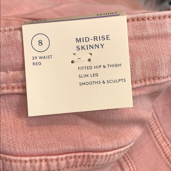 NEW! Pink Ombré Mid Rise Skinny Jeans Size 8/29R - Picture 6 of 6